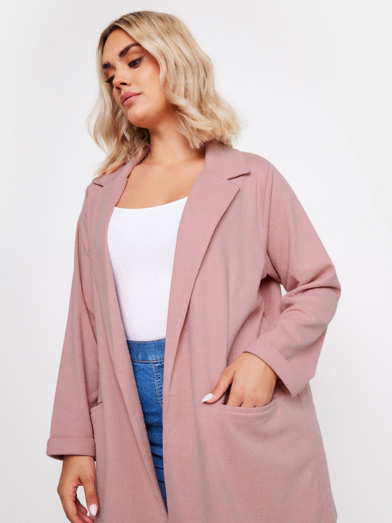 yours-curve-textured-blazer-pinkoutfit