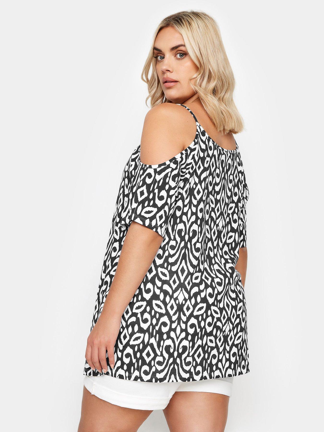 yours-curve-strappy-cold-shoulder-top-blackstillFront