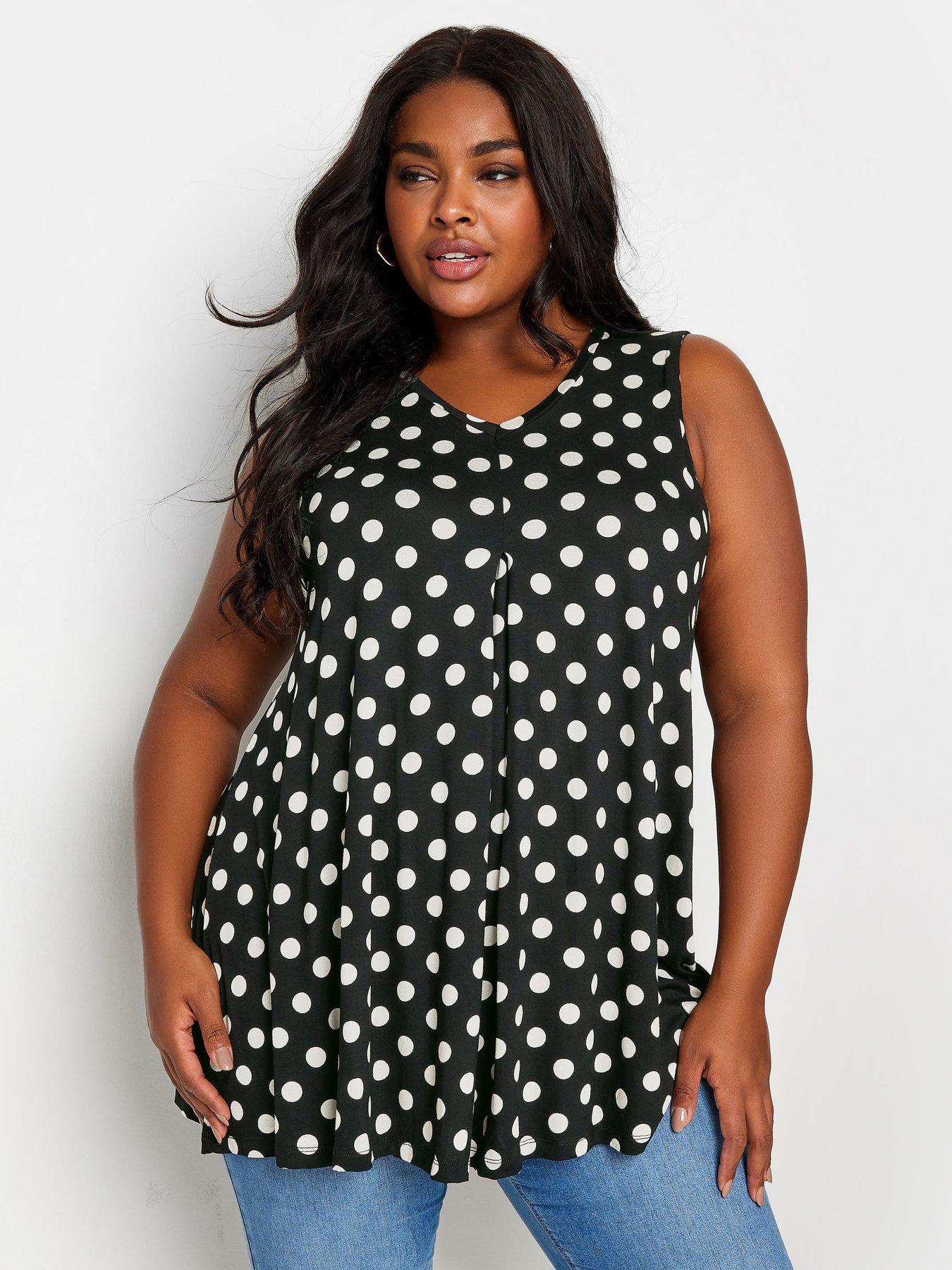 yours-curve-dot-print-swing-vest-top