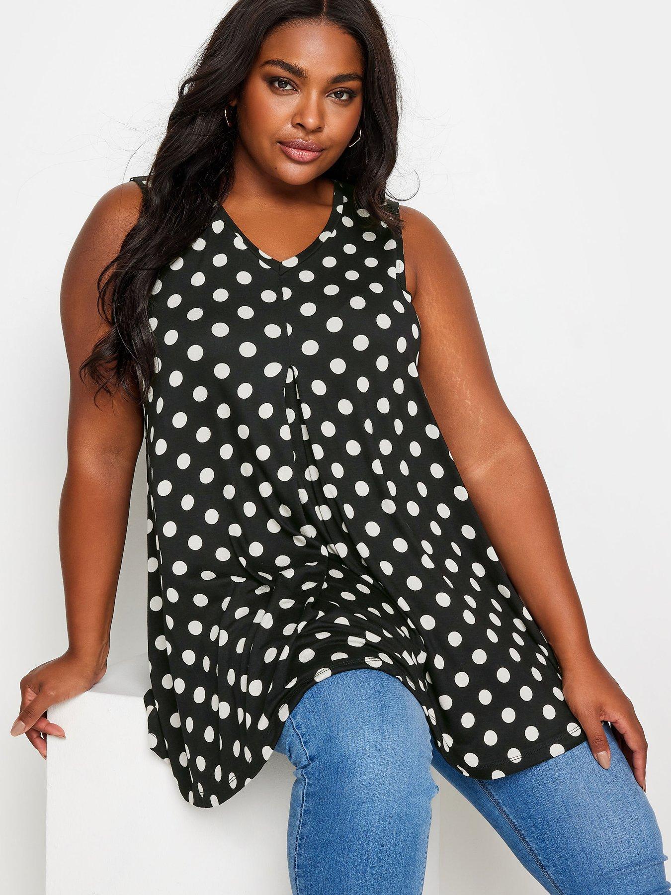 yours-curve-dot-print-swing-vest-topoutfit