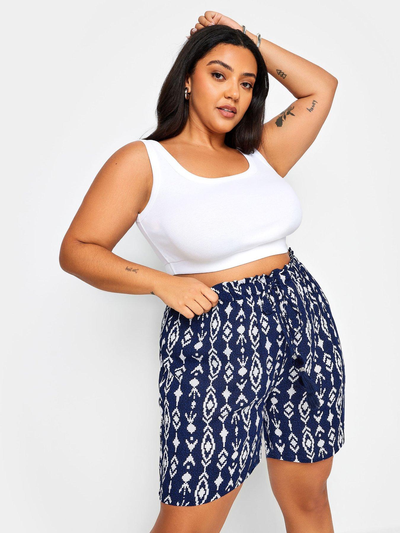 Image of Yours Curve Tassel Shorts - Blue