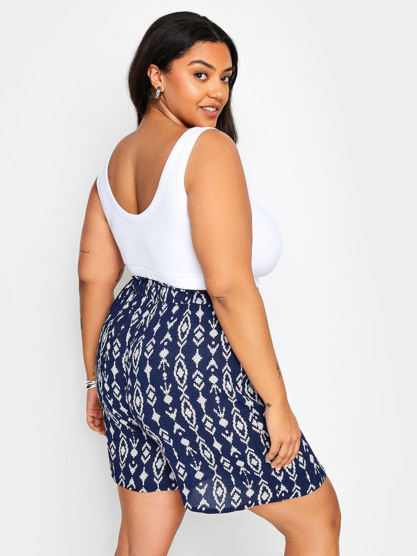 Image 2 of 4 of Yours Curve Tassel Shorts - Blue