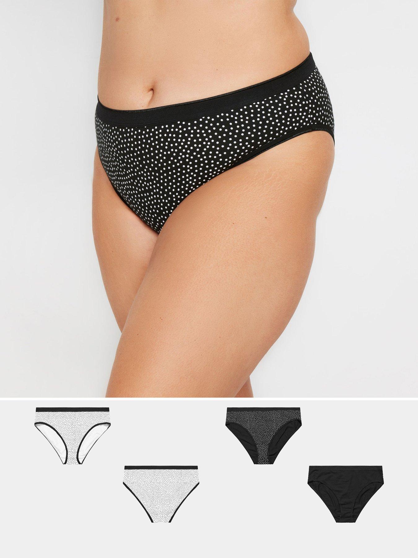 Yours Curve 5 Pack Hi Leg Briefs - Black