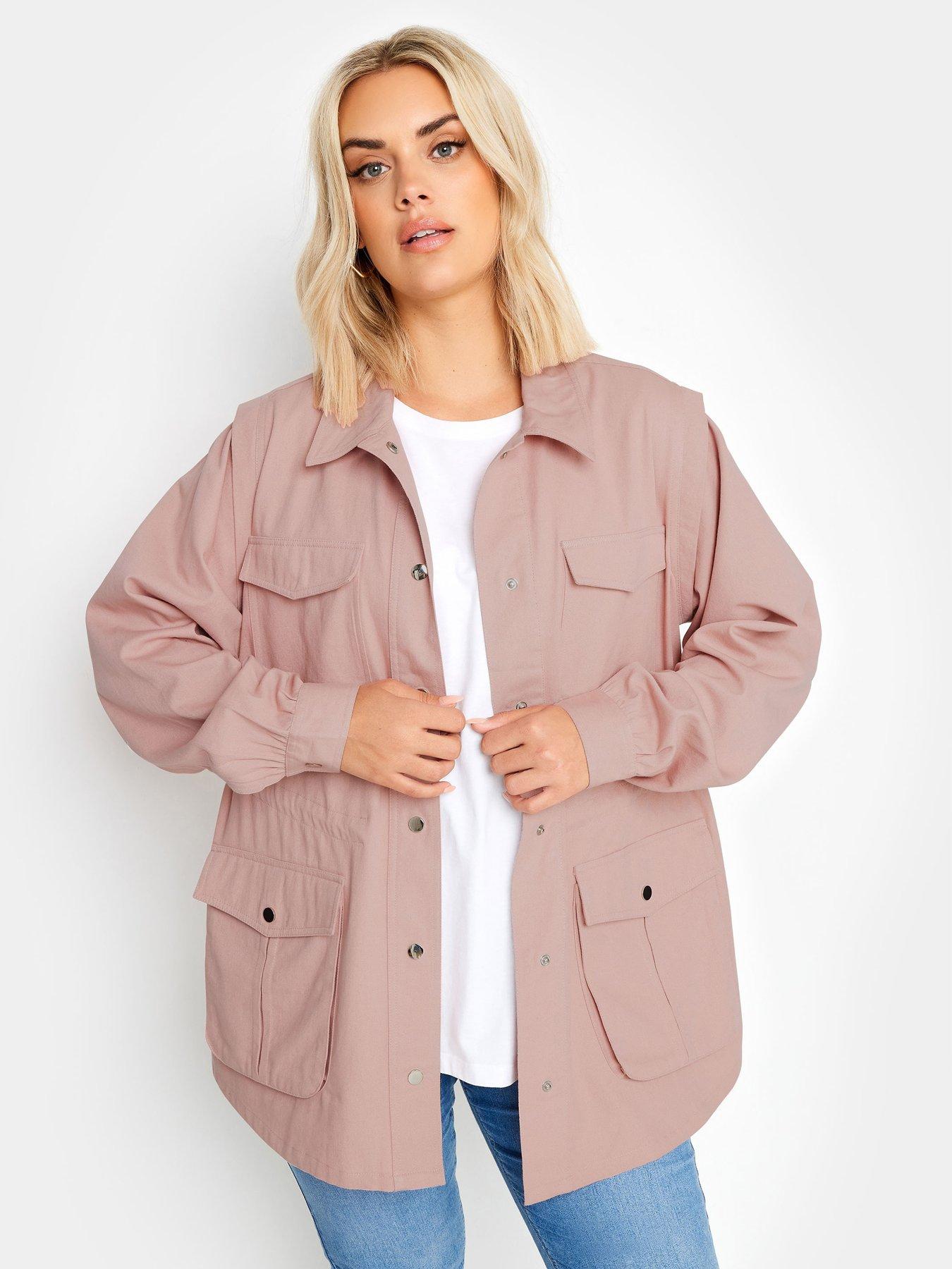 yours-curve-carpenter-twill-jacket-pink