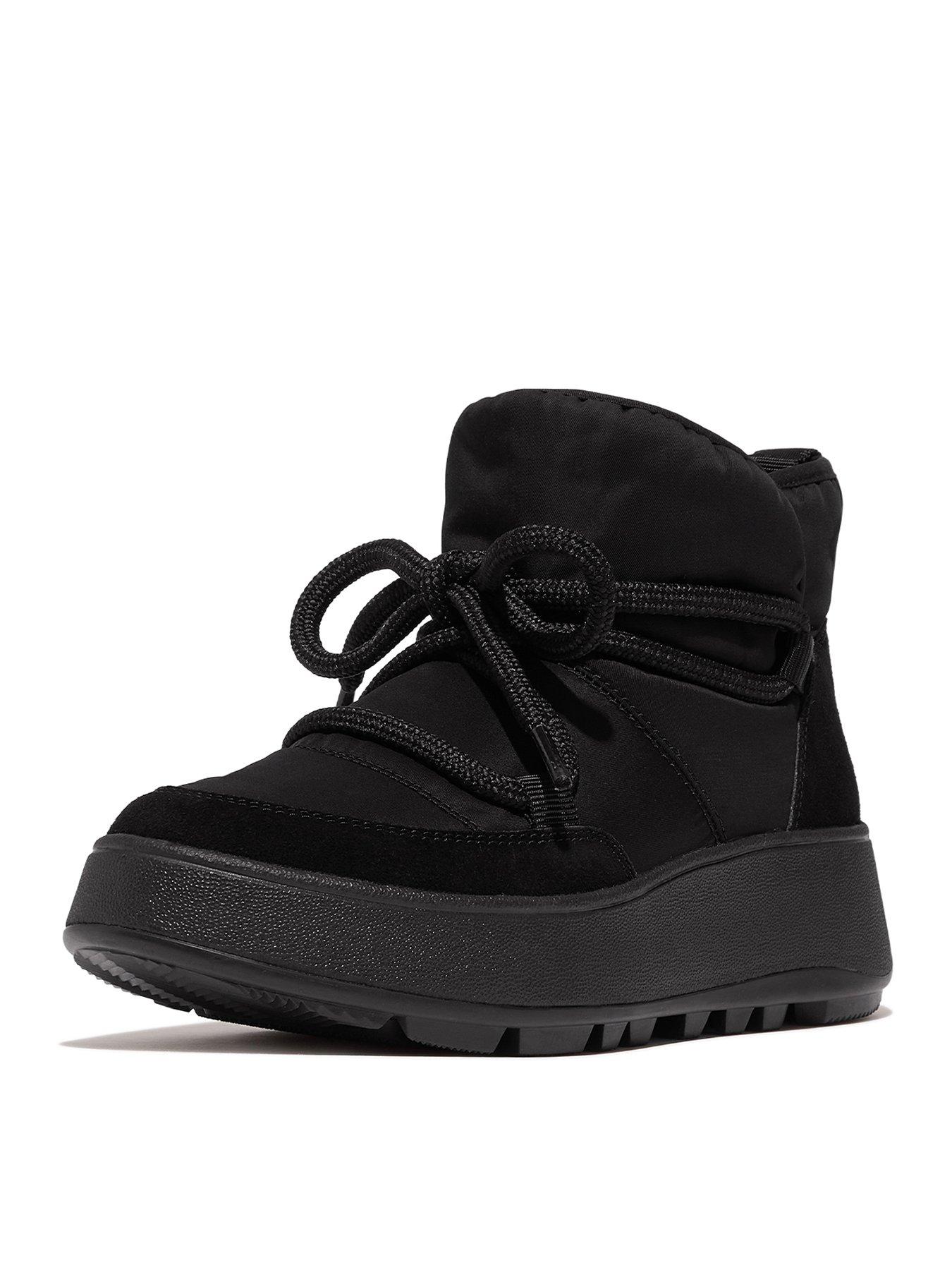 fitflop-f-mode-water-resistant-biofleece-mesh-flatform-booties-blackstillFront