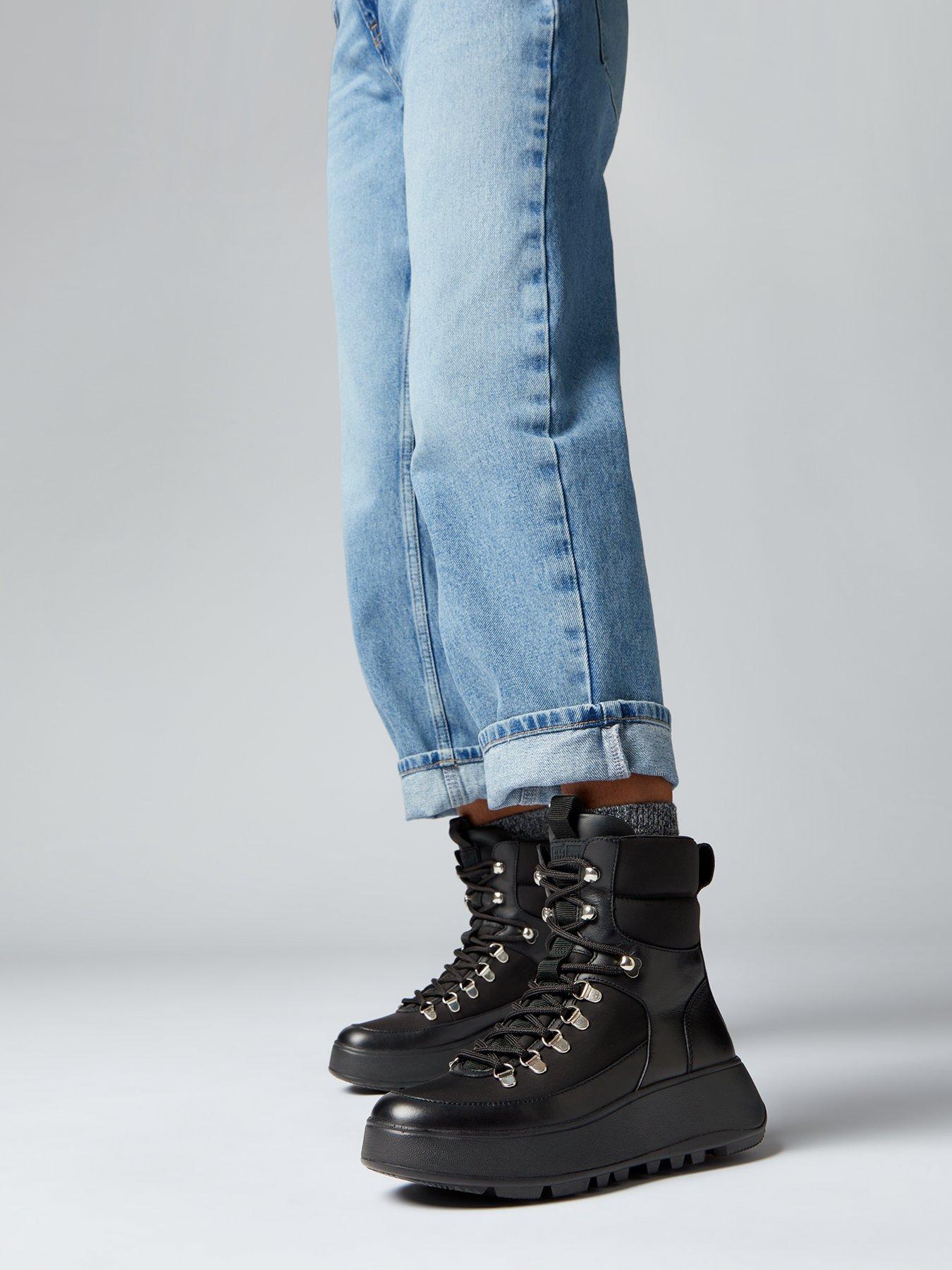 FitFlop F-Mode Water Resistant Hiker-Lace Flatform Ankle Boots