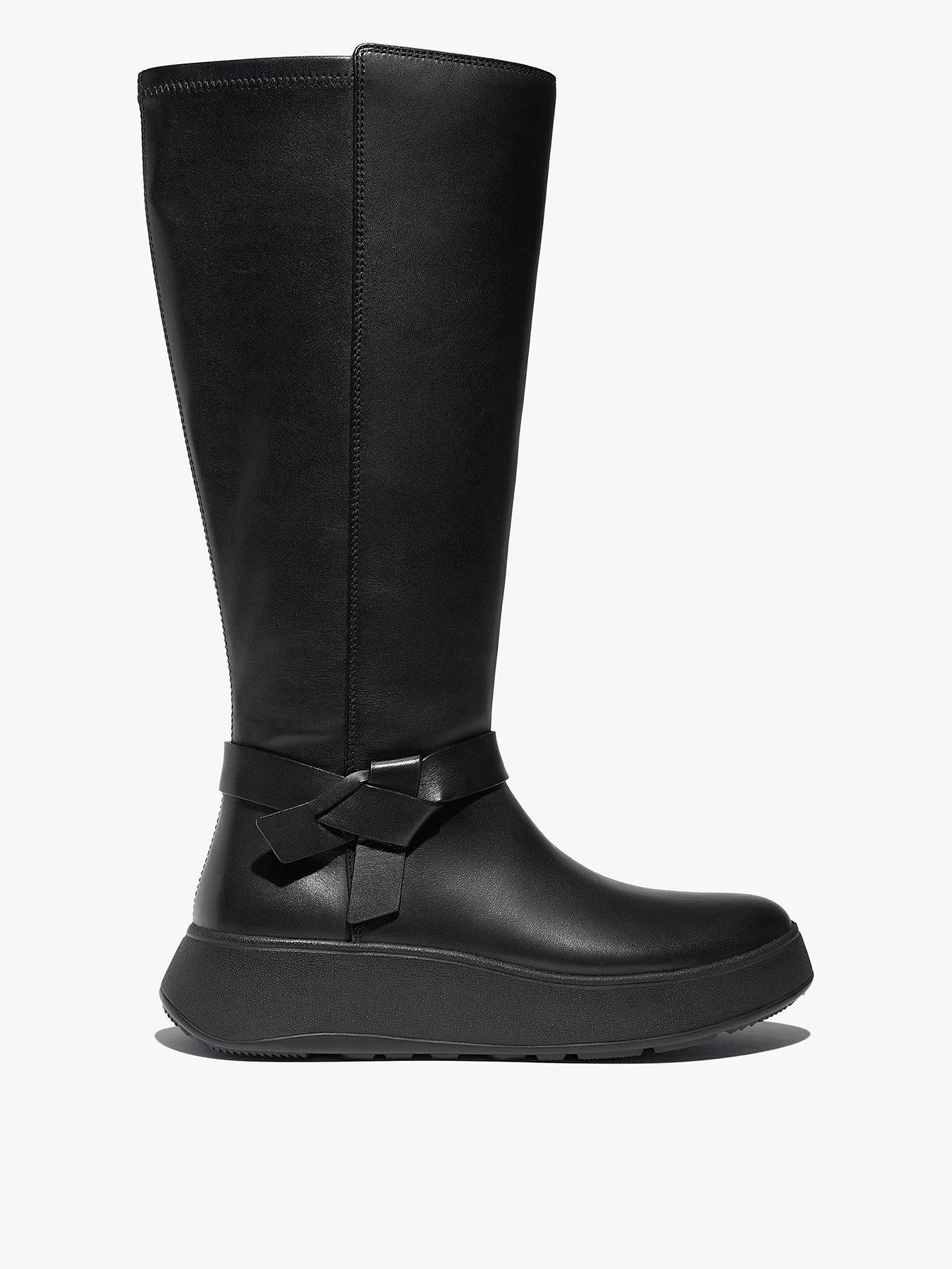 fitflop-f-mode-folded-knot-flatform-tall-stretch-boots-black