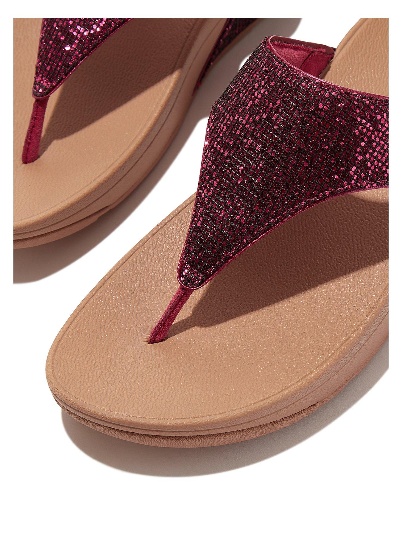 fitflop-lulu-glitterball-toe-post-sandals-metallic-wild-raspberrydetail