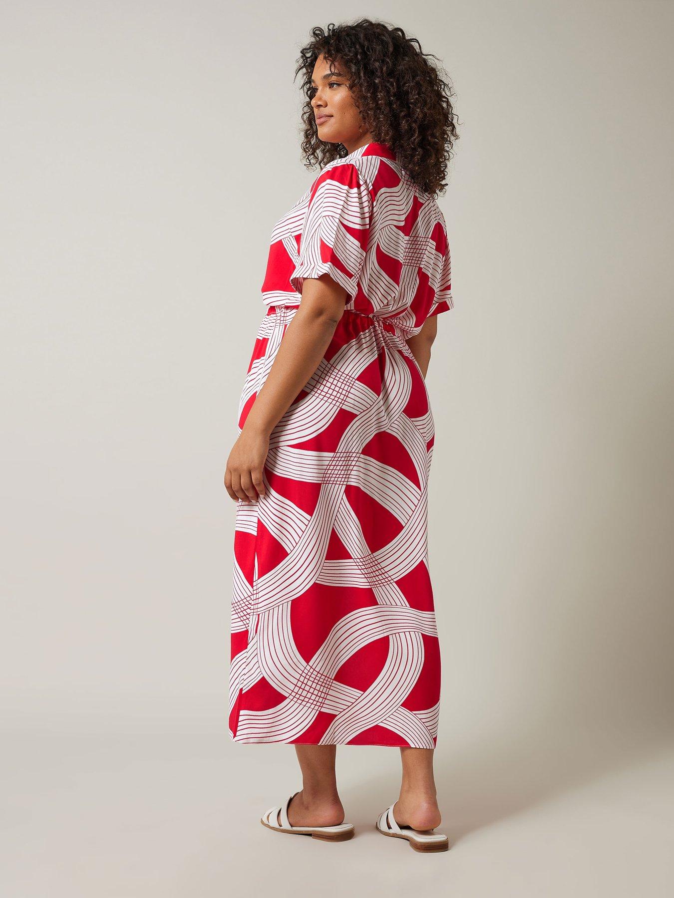 evans-linear-print-shirt-dress-redstillFront