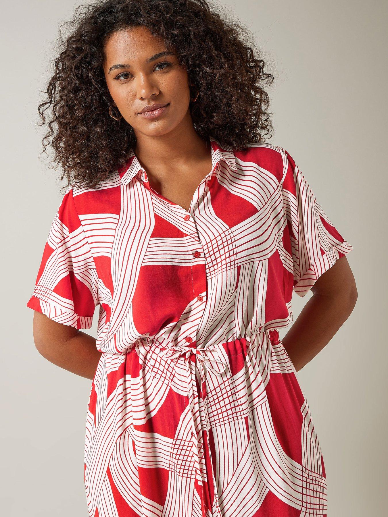 evans-linear-print-shirt-dress-redoutfit