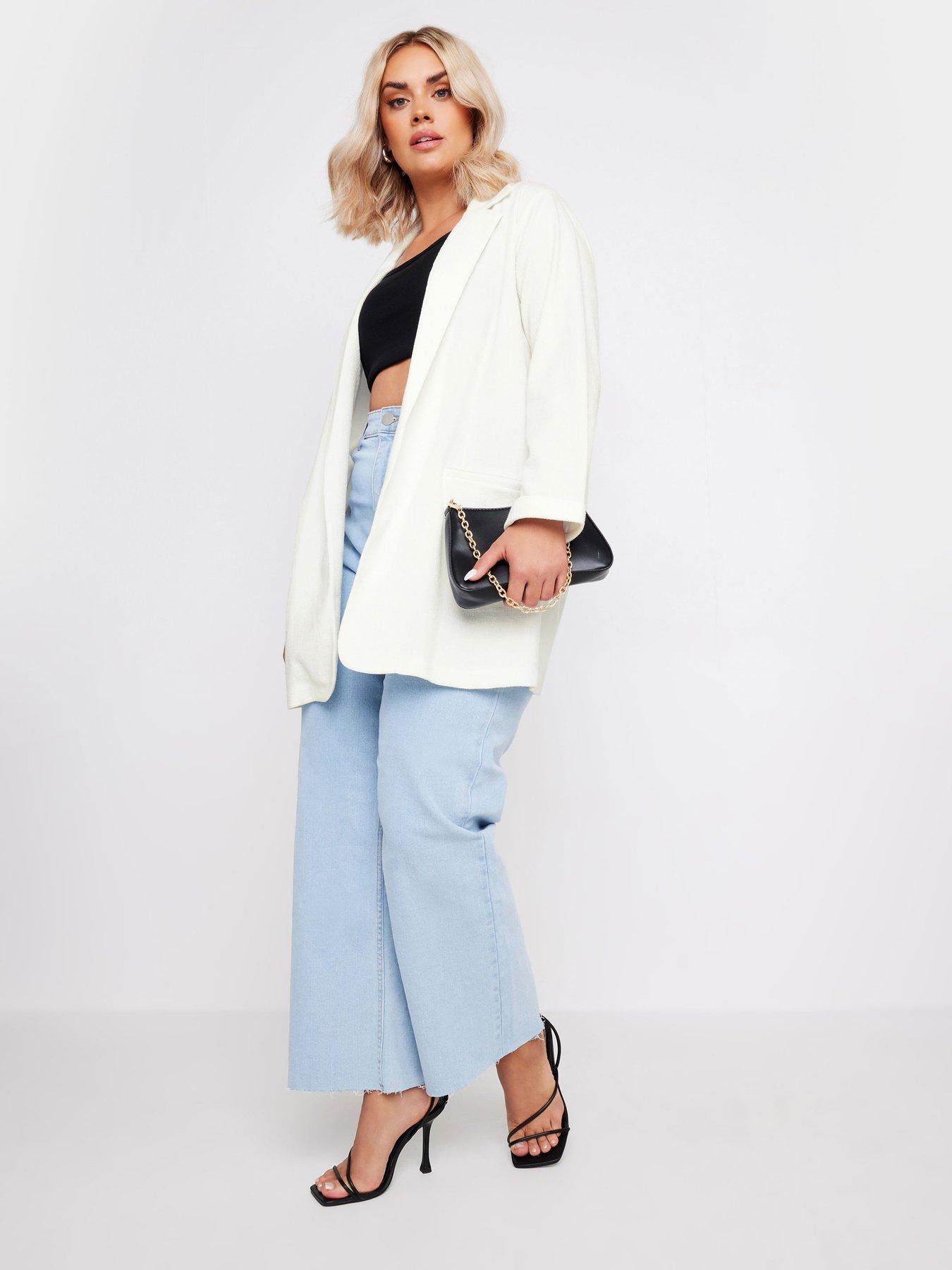 yours-curve-textured-blazer-whiteback