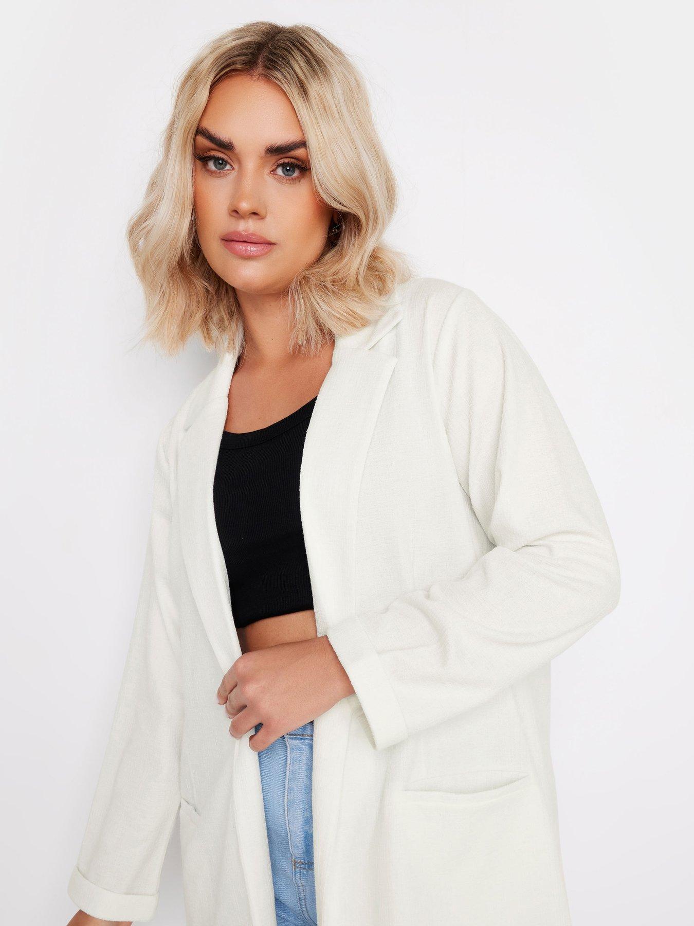 yours-curve-textured-blazer-whiteoutfit