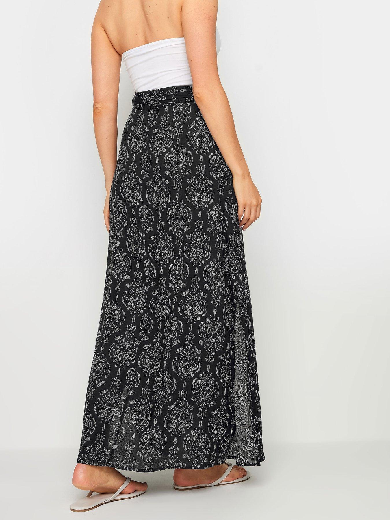 long-tall-sally-mono-aztec-maxi-skirt-blackstillFront