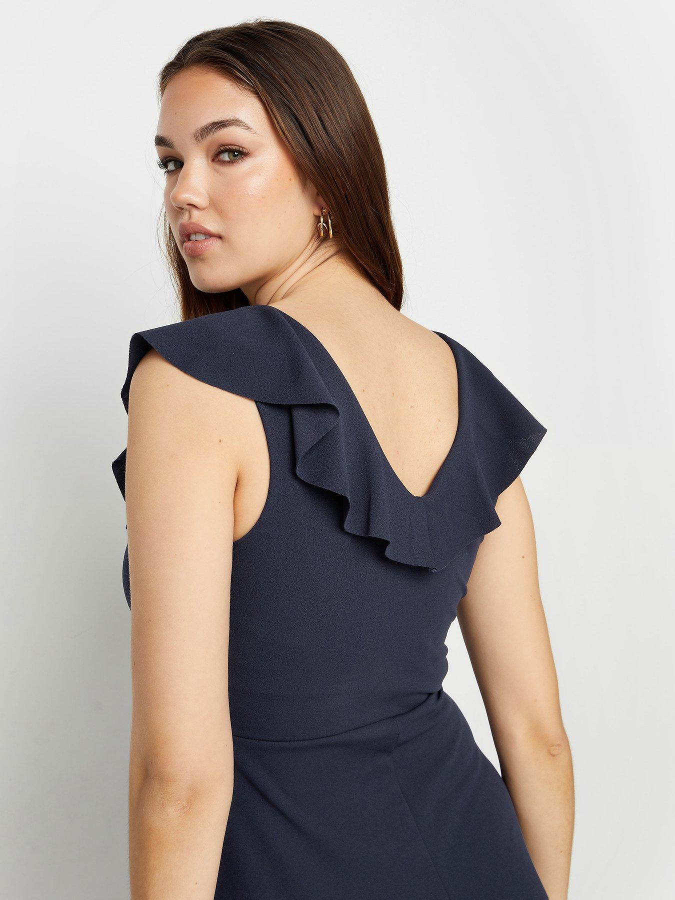 long-tall-sally-frill-detail-midi-dress-navyoutfit