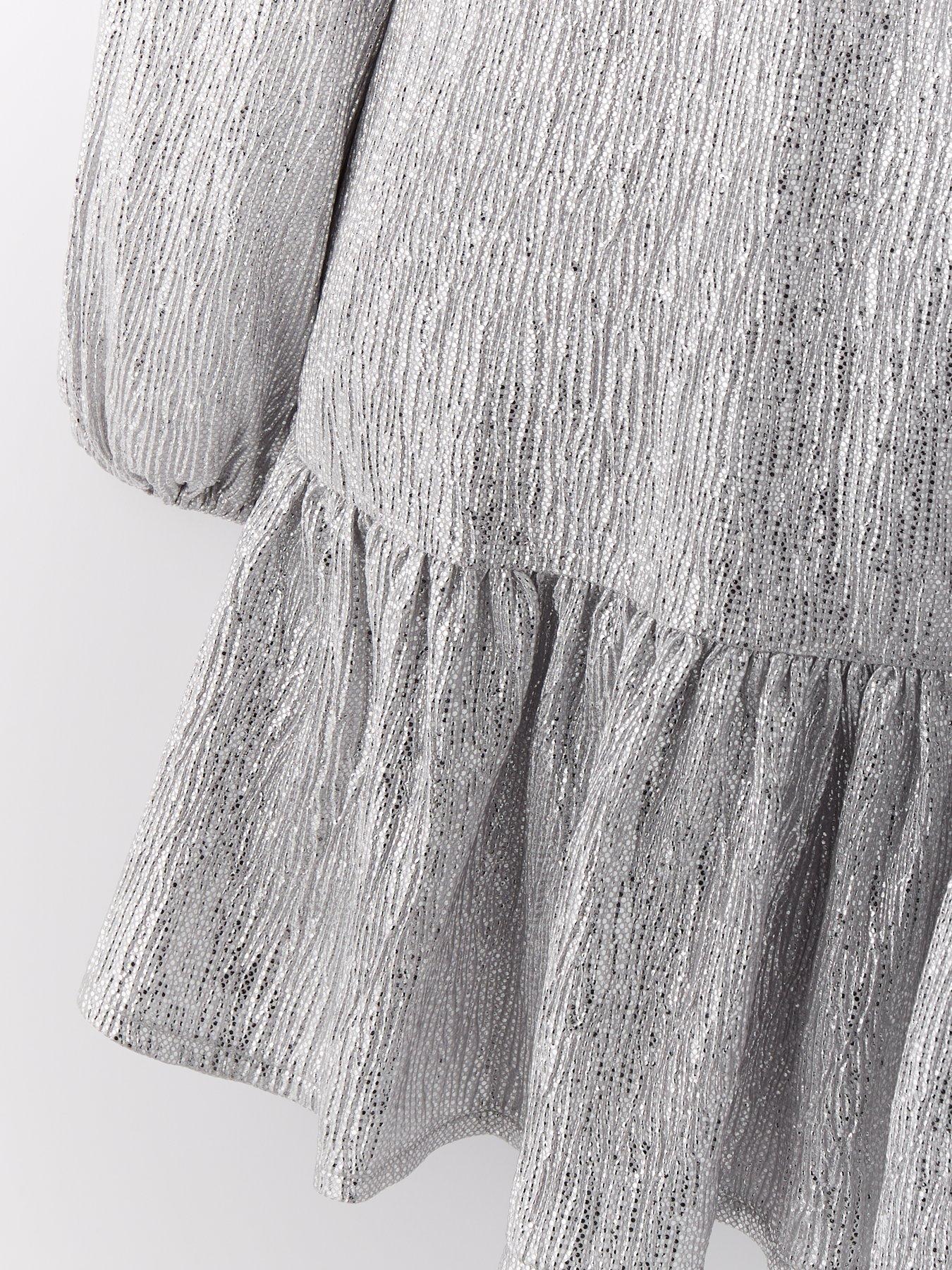 v-by-very-girls-shirred-foil-dressdetail