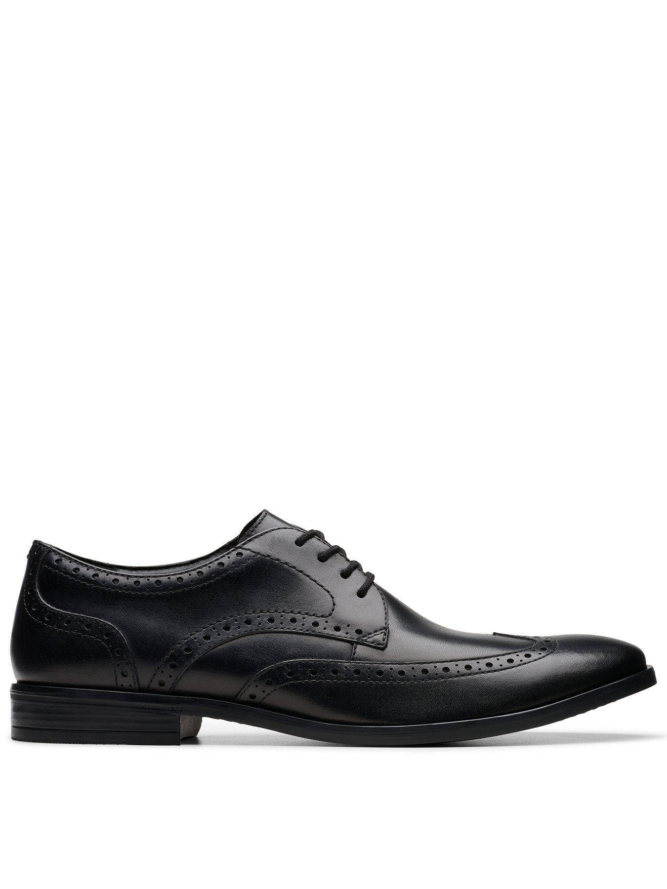 Image 1 of 7 of Clarks Brandon Limit Brogue Shoes - Black