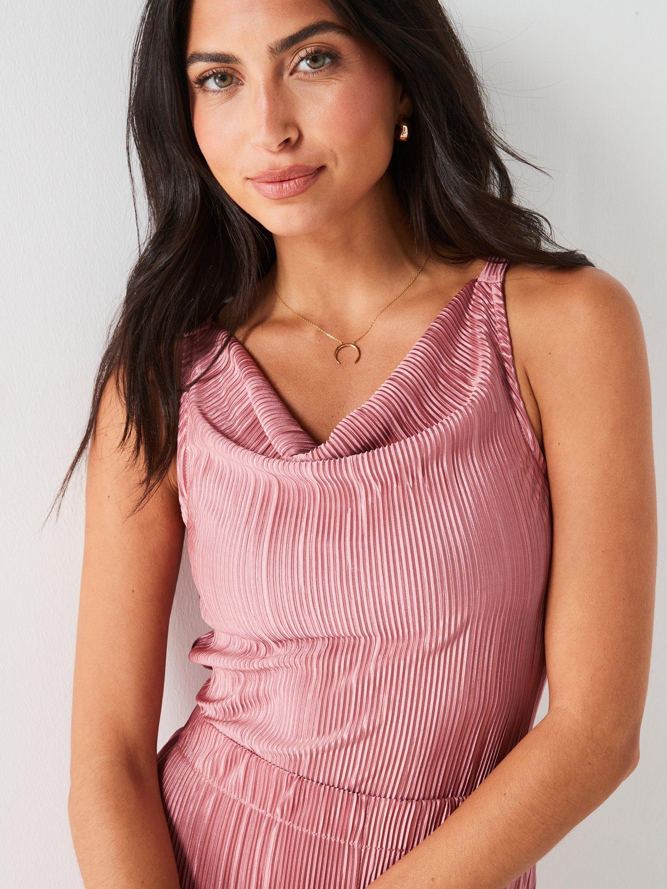 v-by-very-plisse-cowl-neck-top-pinkoutfit