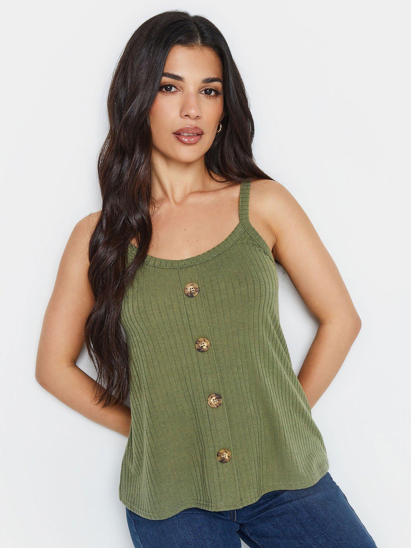 pixiegirl-petite-khaki-button-down-cami-vest