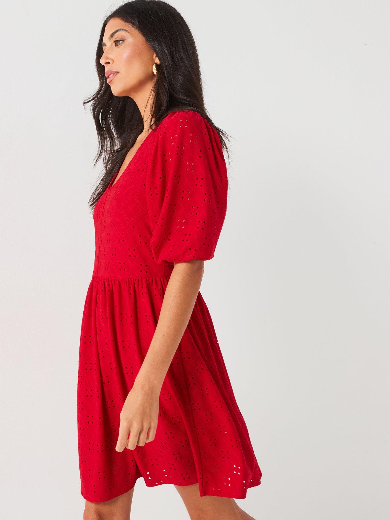 v-by-very-broderie-puff-sleeve-smock-mini-dress-reddetail