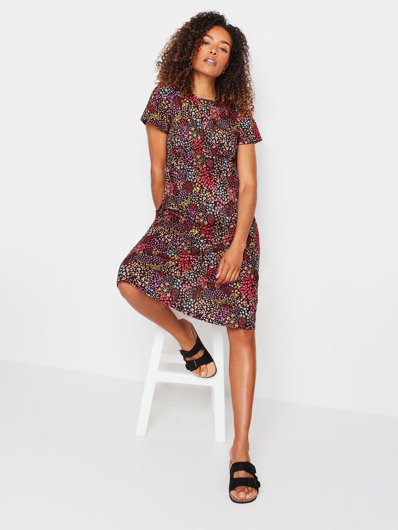 mco-mixed-print-gathered-waist-dressback