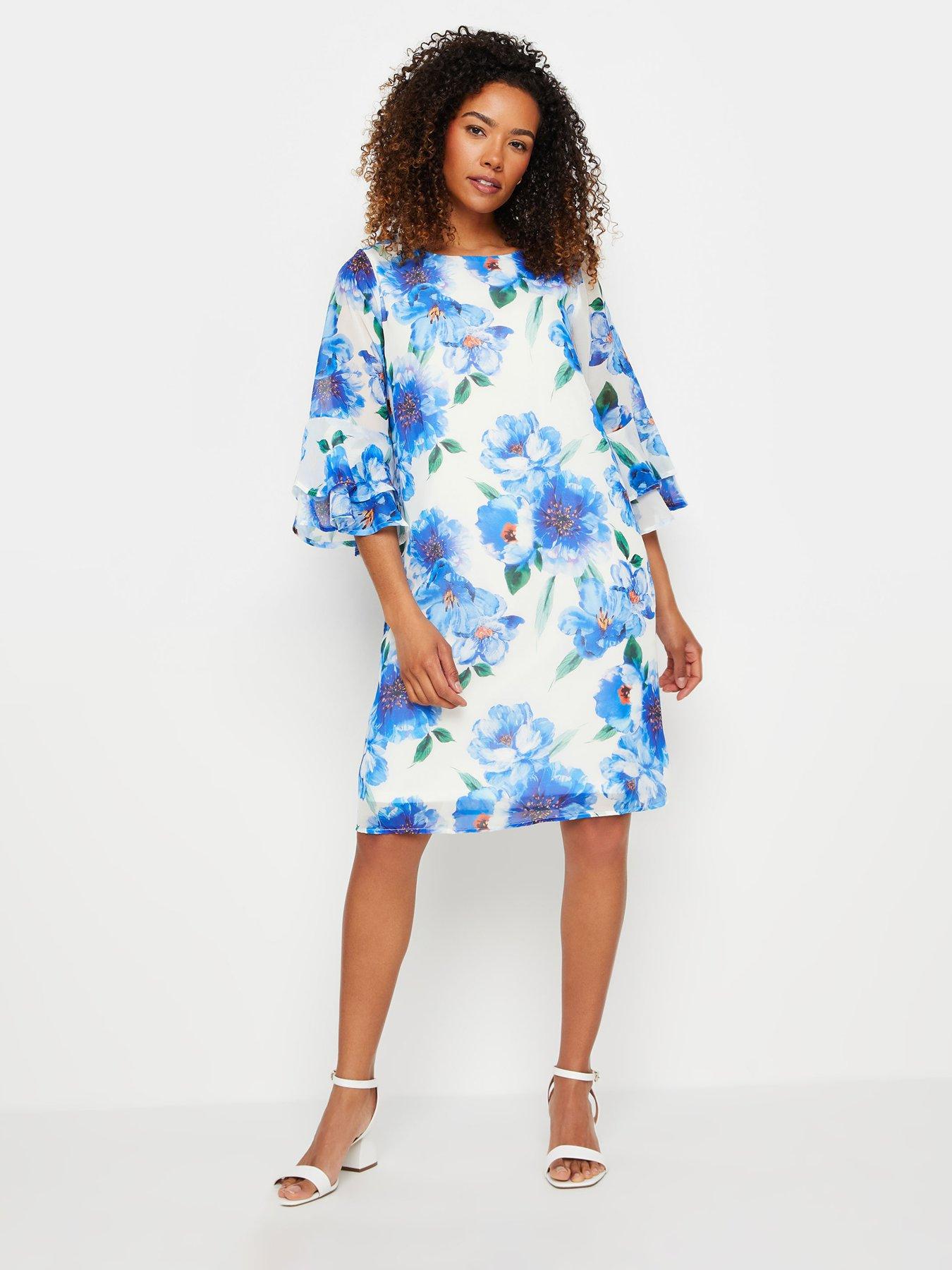 mco-white-floral-flute-sleeve-shift-dressback