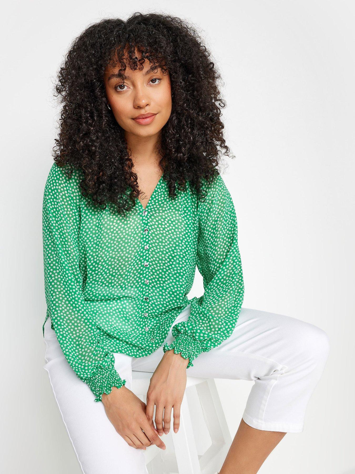 mco-petite-button-thru-blouse-green