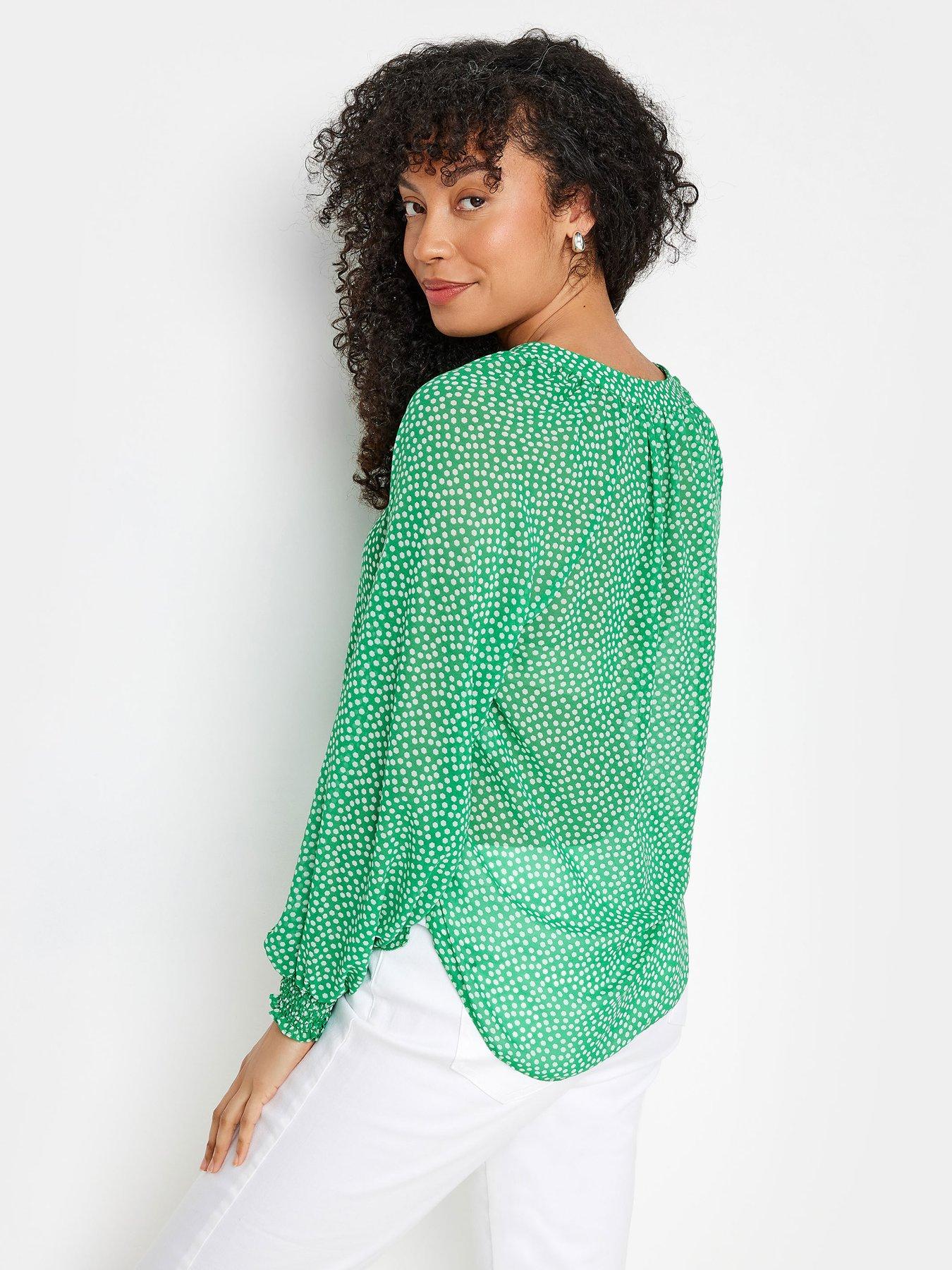 mco-petite-button-thru-blouse-greenstillFront