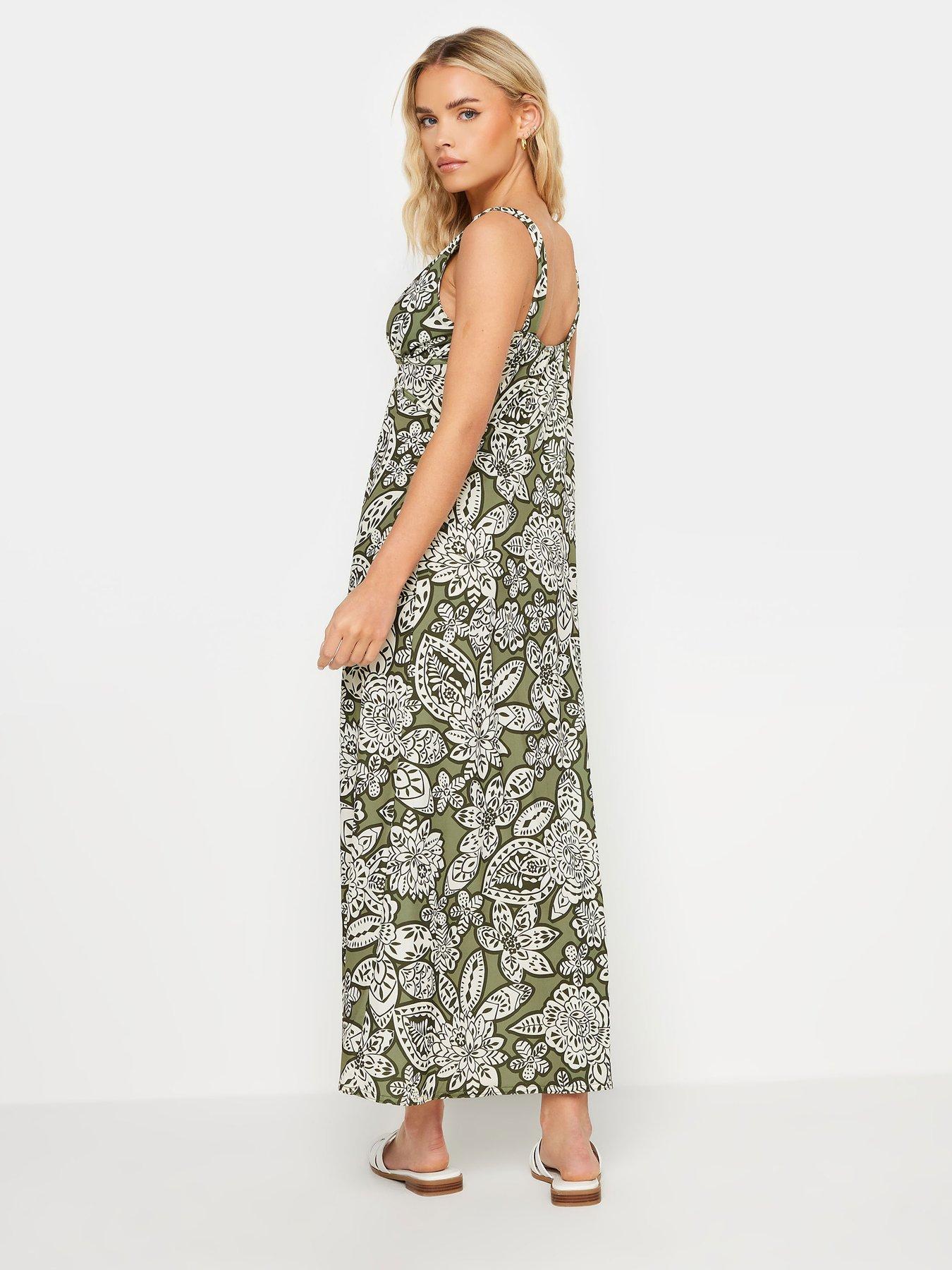 pixiegirl-petite-khaki-floral-stencil-maxi-dress-greenstillFront