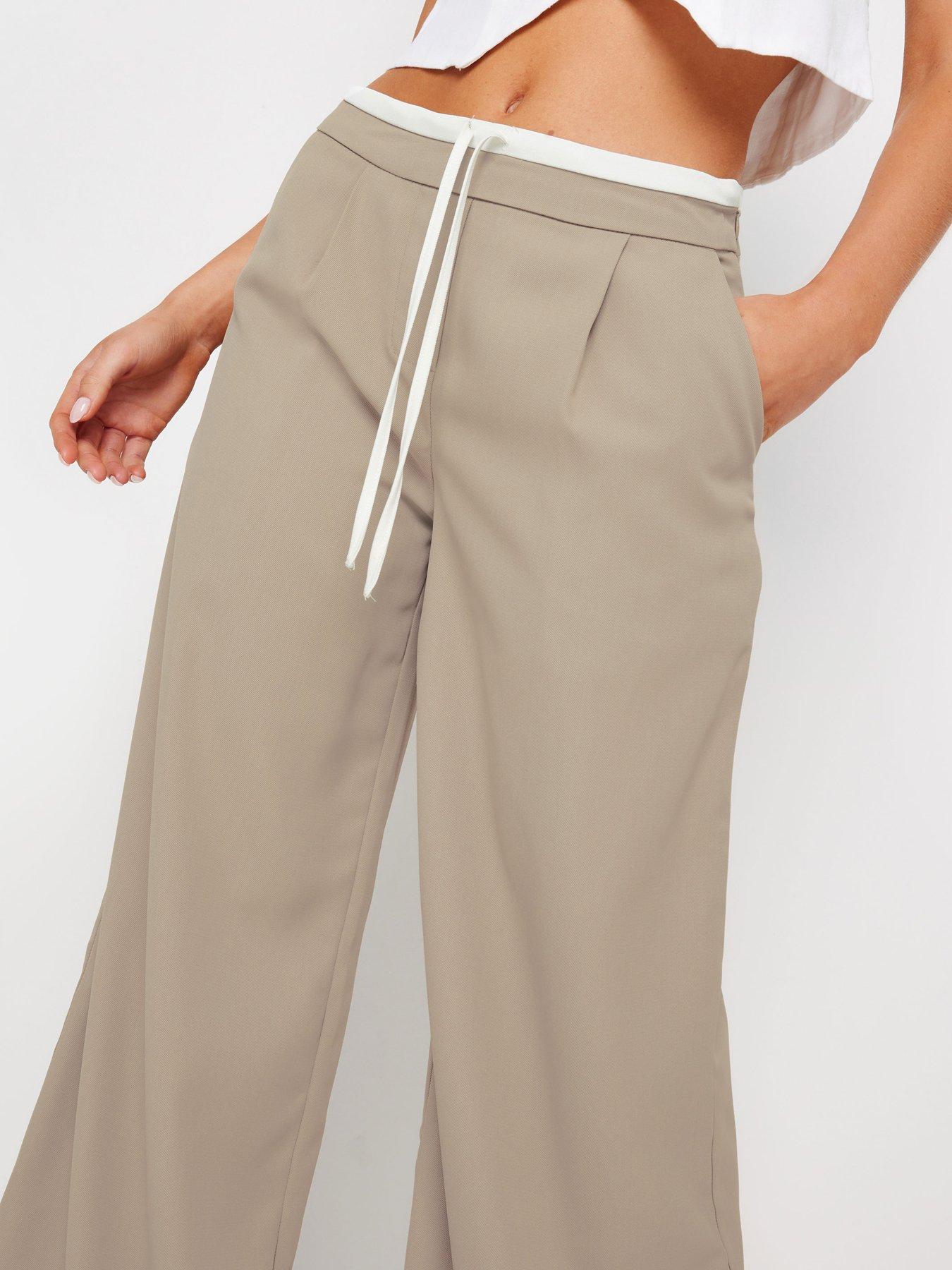 pixiegirl-petite-contrast-waist-wide-leg-trousers-brownoutfit