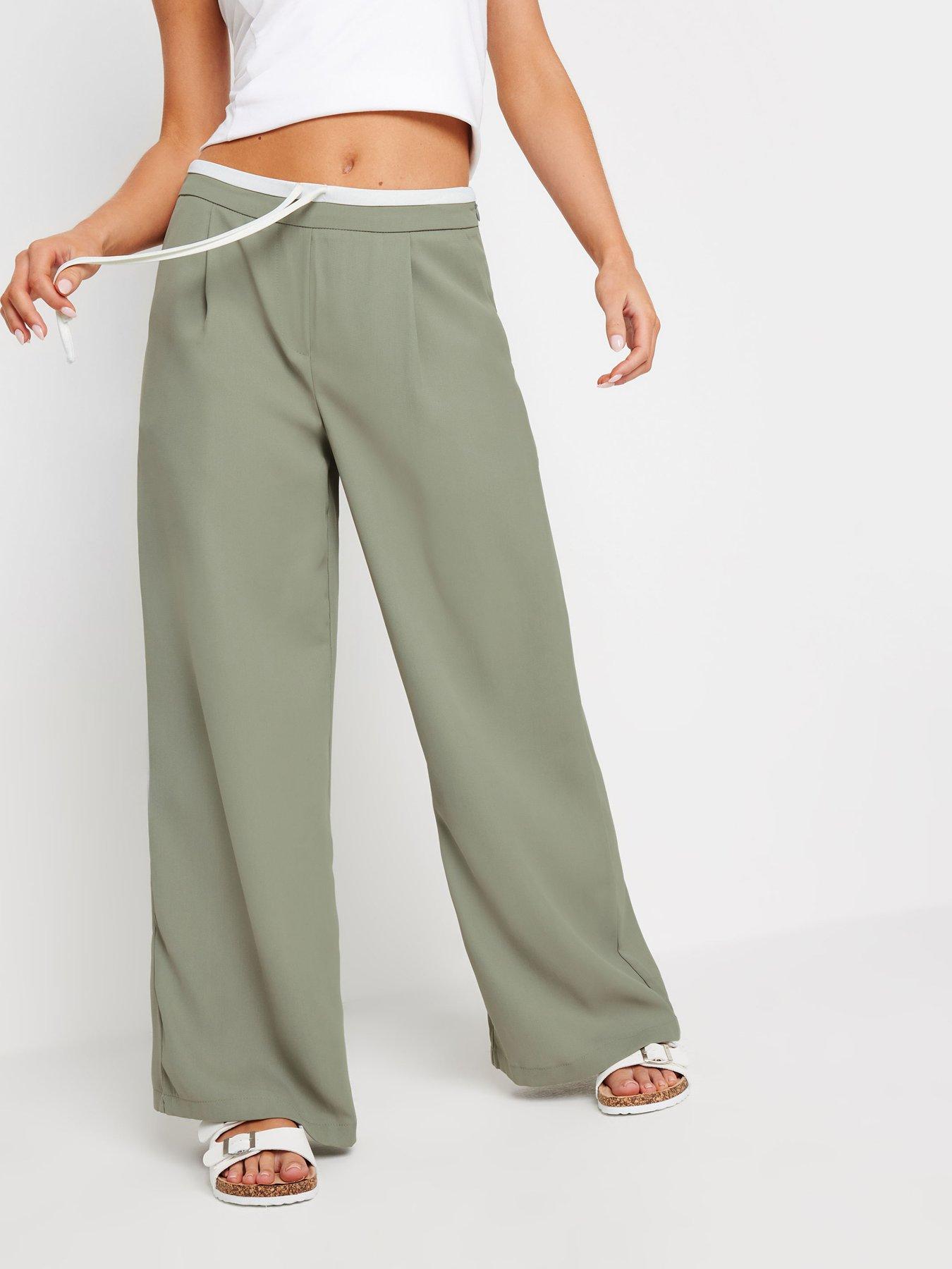 pixiegirl-petite-contrast-waist-wide-leg-trousers-green