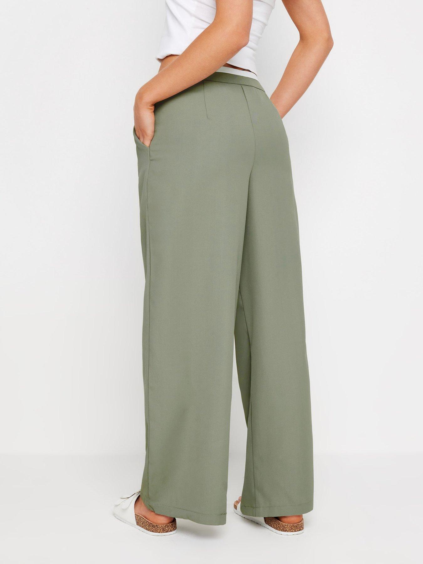 pixiegirl-petite-contrast-waist-wide-leg-trousers-greenstillFront