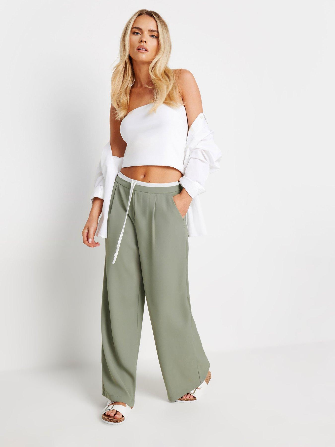 pixiegirl-petite-contrast-waist-wide-leg-trousers-greenback