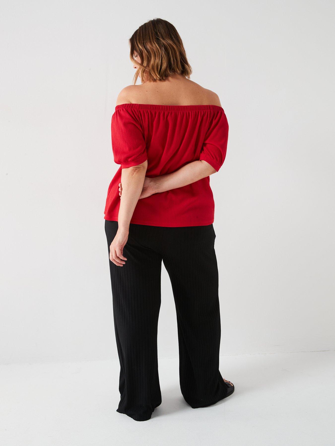 v-by-very-curve-crinkle-bardot-top-reddetail