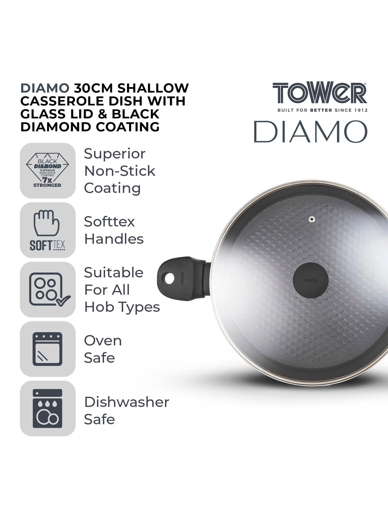 Image 2 of 6 of Tower Diamo 30 cm Shallow Casserole with Glass Lid