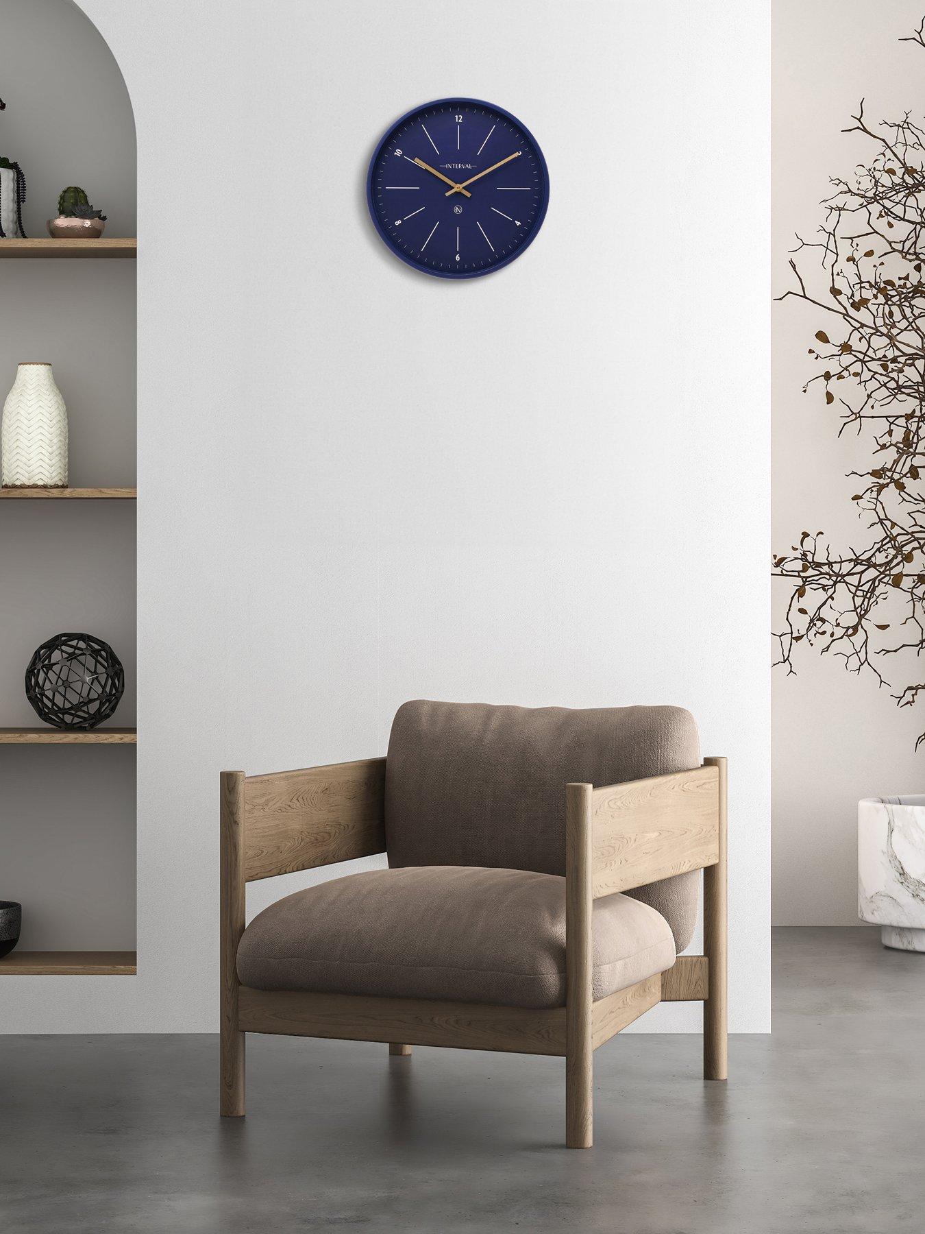 undefined Navy Metal Wall Clock