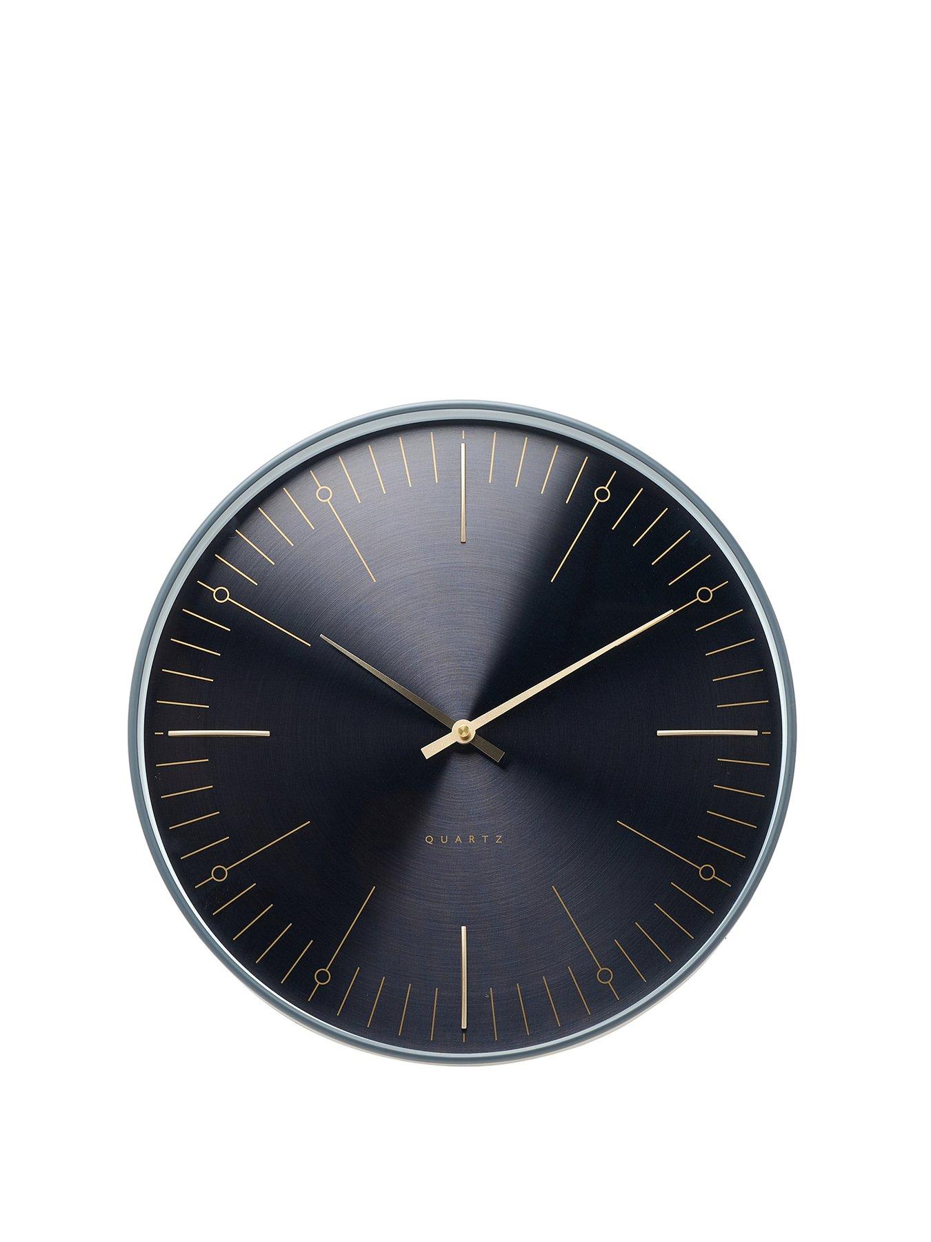 undefined Black and Gold Metal Wall Clock
