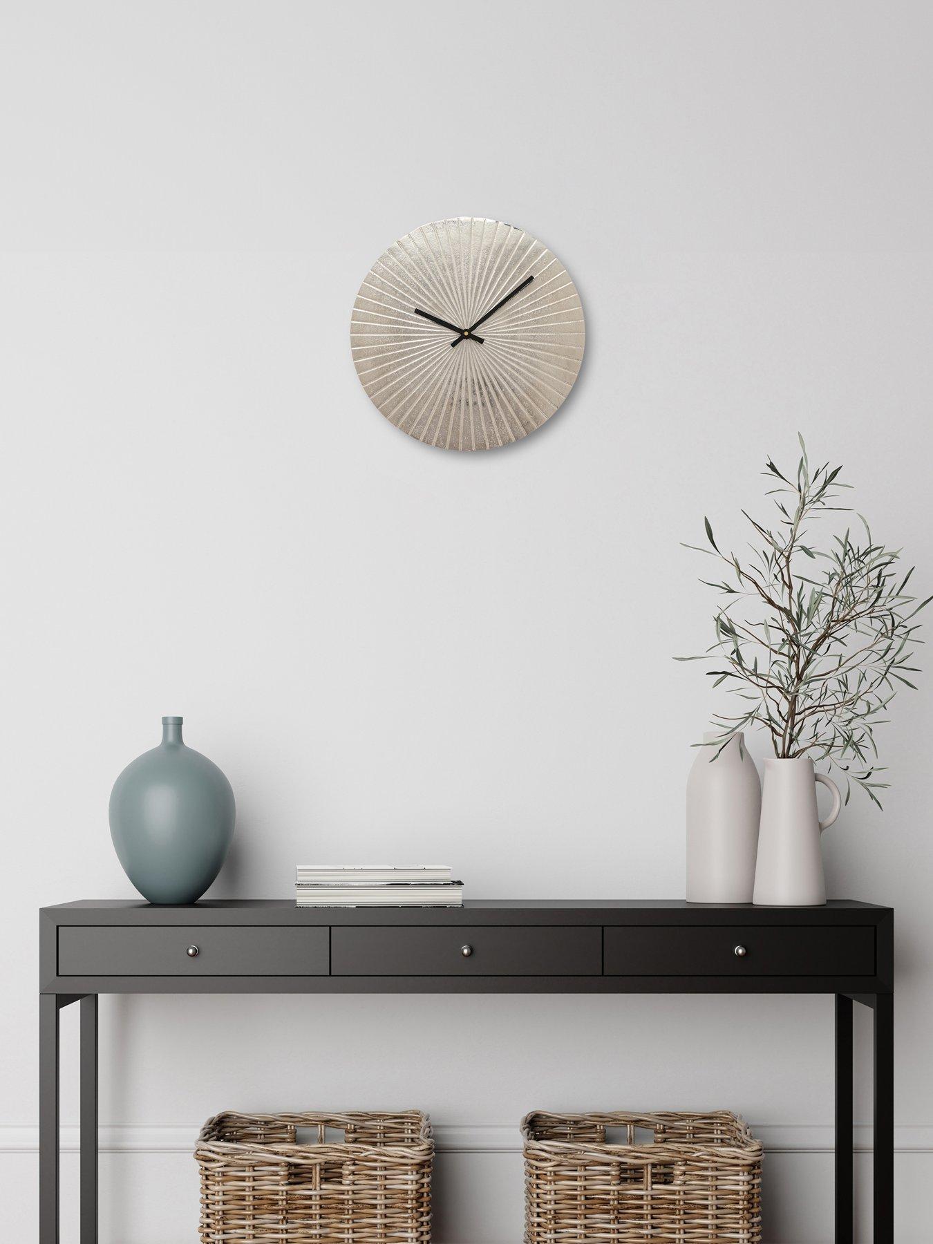 undefined Silver Metal Wall Clock