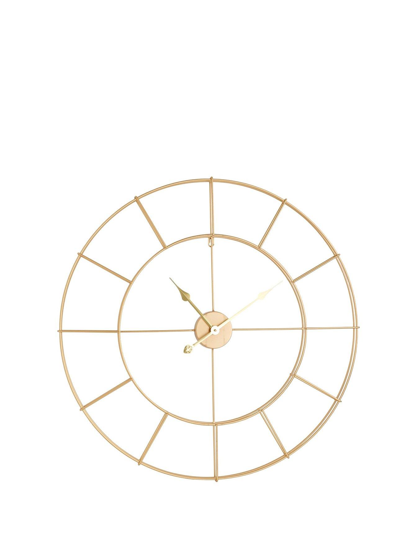 Image of Hometime Gold Metal Skeleton Wall Clock – 80 cm diameter