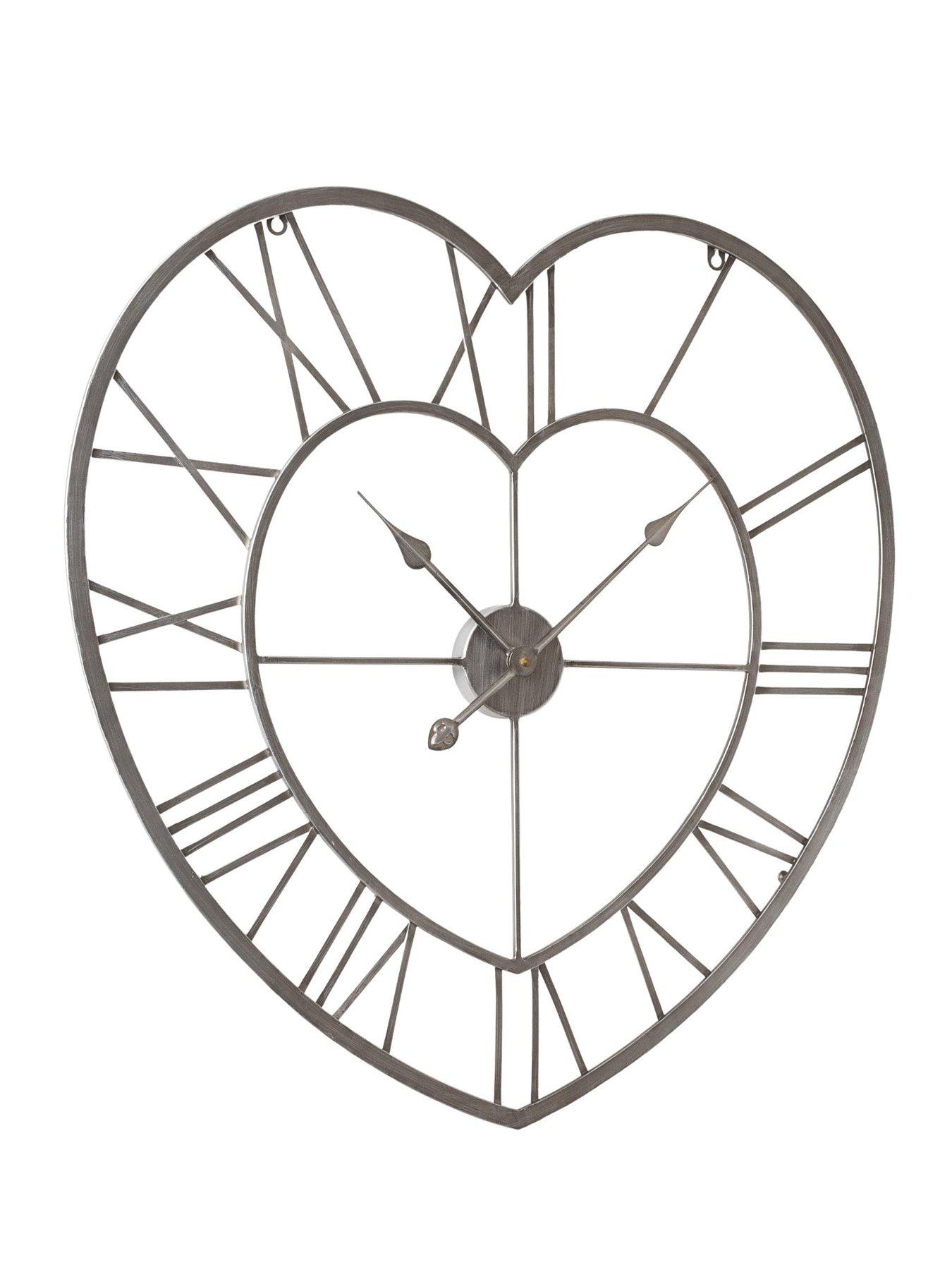 Image 2 of 3 of Hometime Metal Heart-Shaped Wall Clock