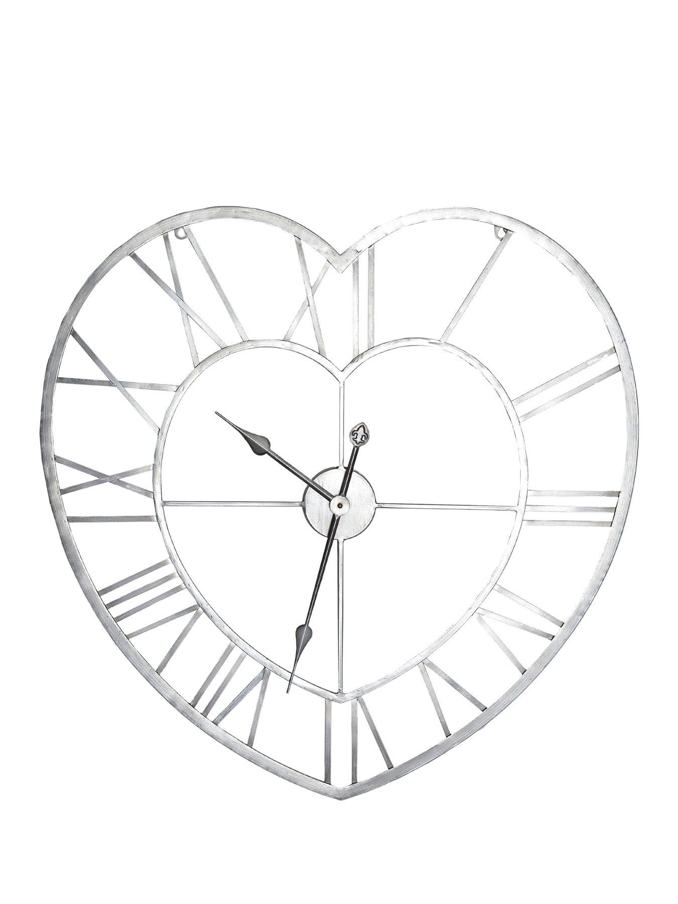 Image 3 of 3 of Hometime Metal Heart-Shaped Wall Clock