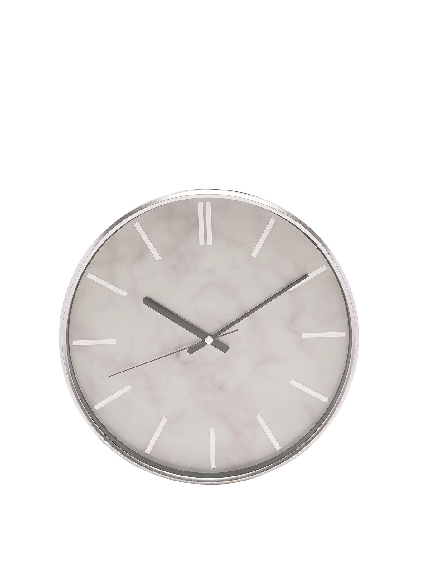 Image of Hometime Slimline Marble Pattern Wall Clock
