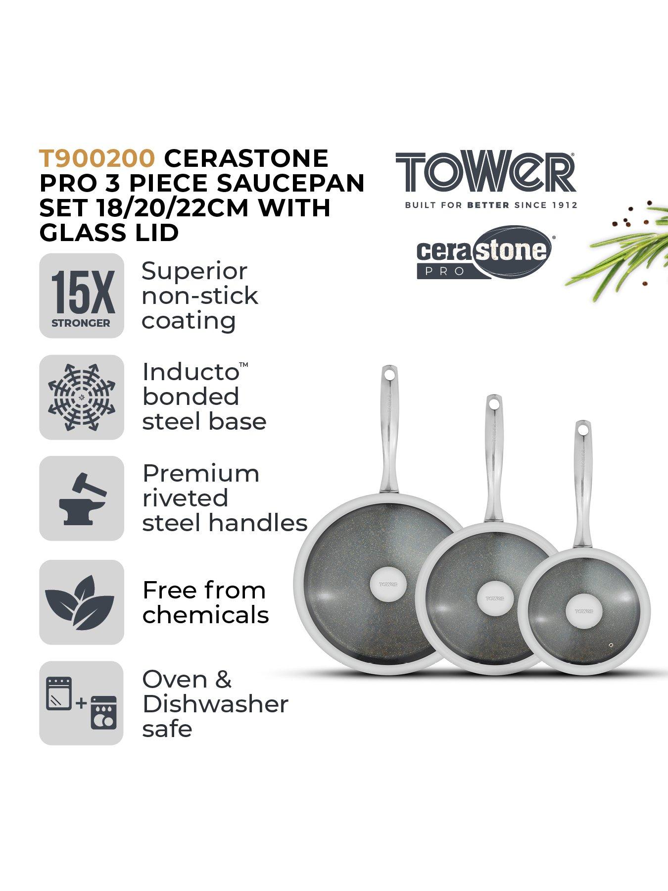 Image 2 of 7 of Tower Cerastone Pro 3-Piece Saucepan Set