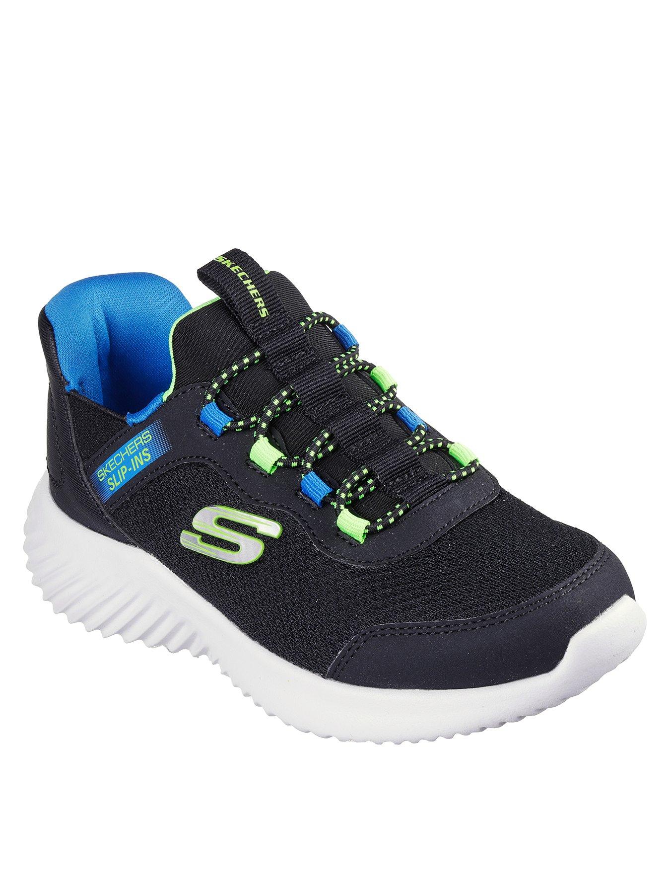 skechers-boys-bounder-slip-ins-trainer-blackstillFront