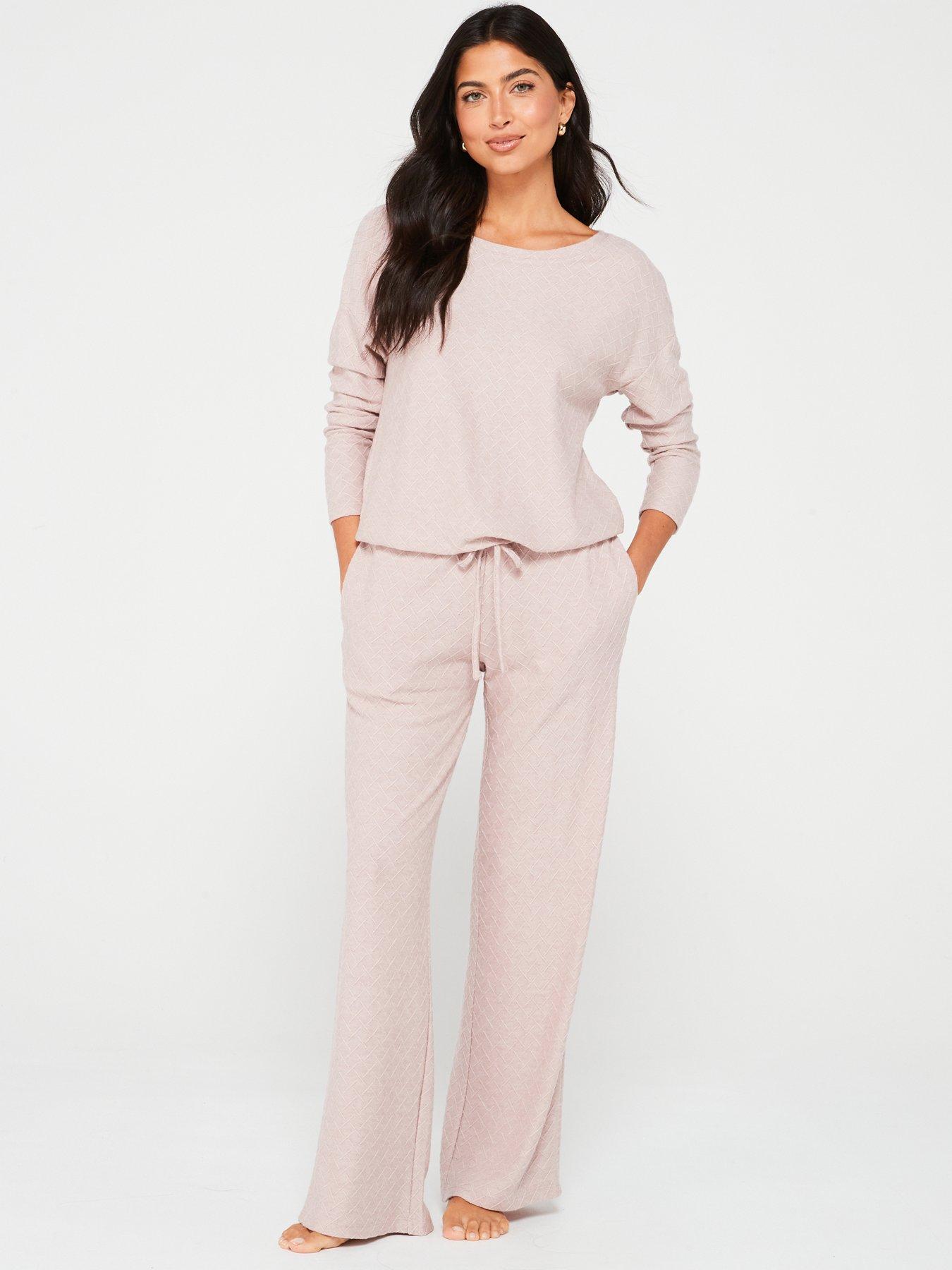 v-by-very-textured-long-sleeve-crew-neck-with-wide-leg-pj-set-purple