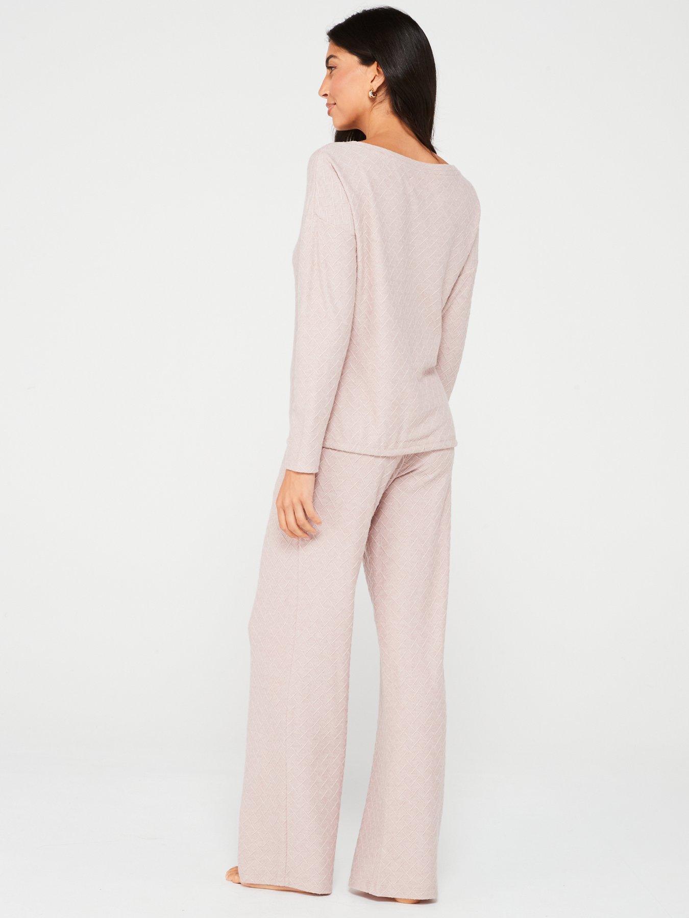 v-by-very-textured-long-sleeve-crew-neck-with-wide-leg-pj-setstillFront