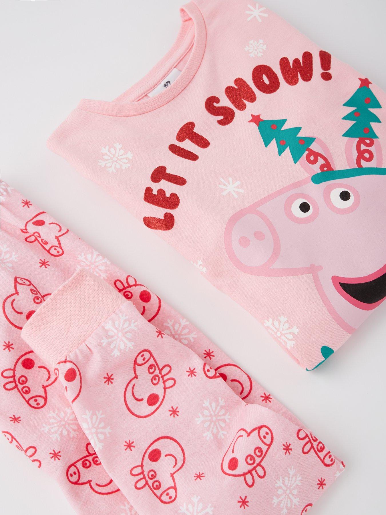 peppa-pig-christmas-frill-sleeve-pyjamas-pinkdetail