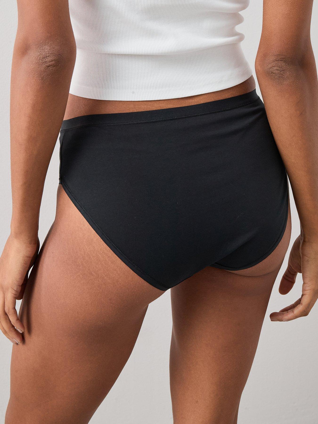 Image 3 of 6 of The Very Collection Womens 5 Pack Cotton-Rich Stretch Hipster Briefs - Black