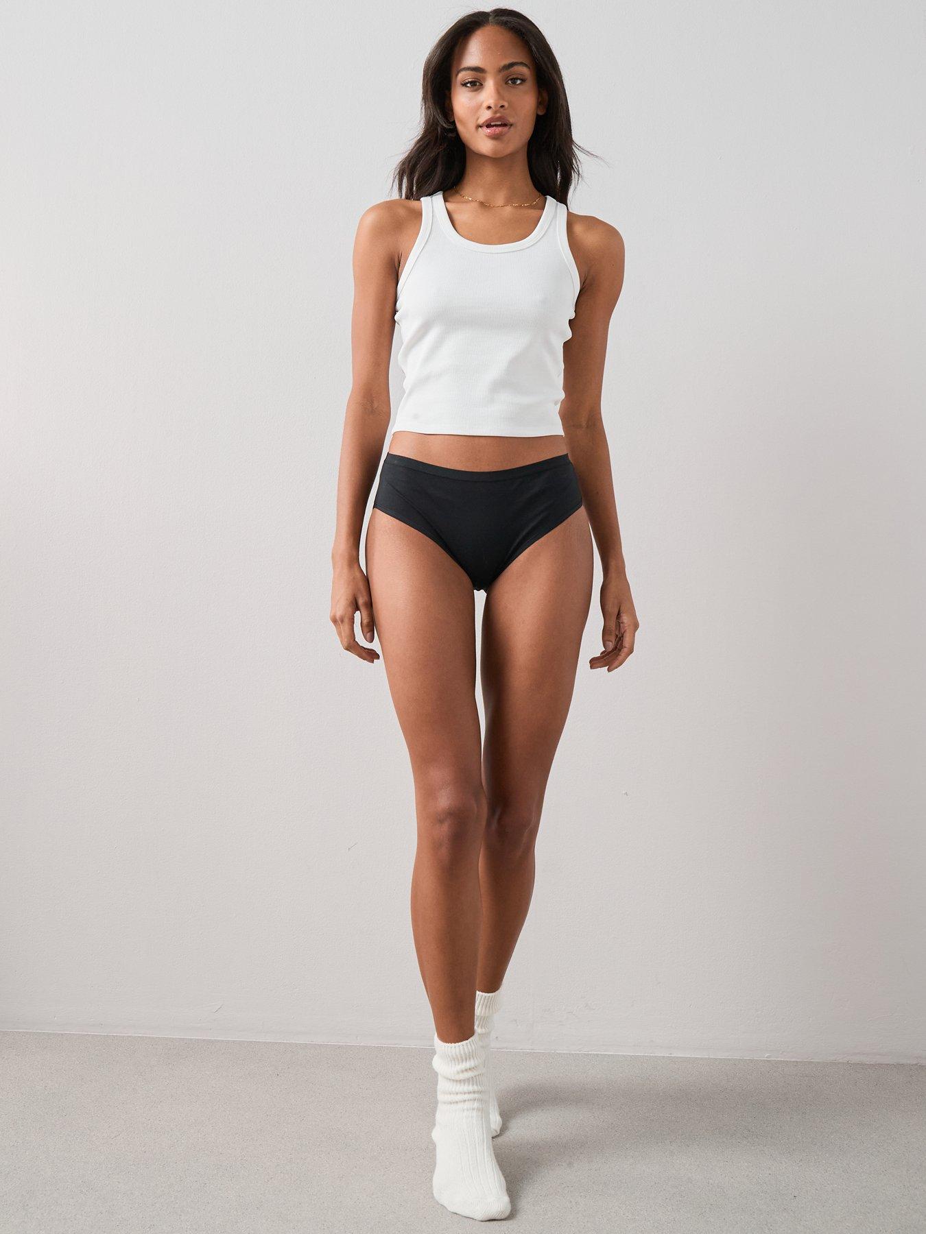 Image 4 of 6 of The Very Collection Womens 5 Pack Cotton-Rich Stretch Hipster Briefs - Black