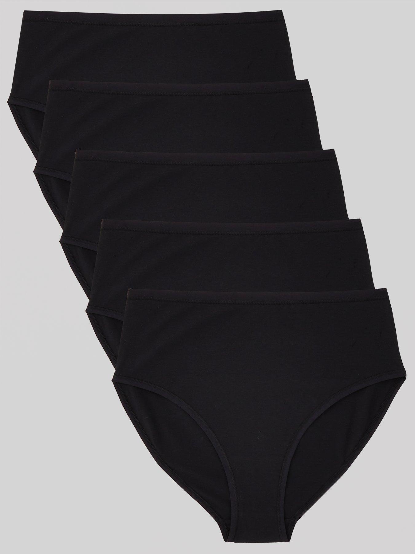 Everyday 5pk Plain Cotton Full High Waisted Briefs