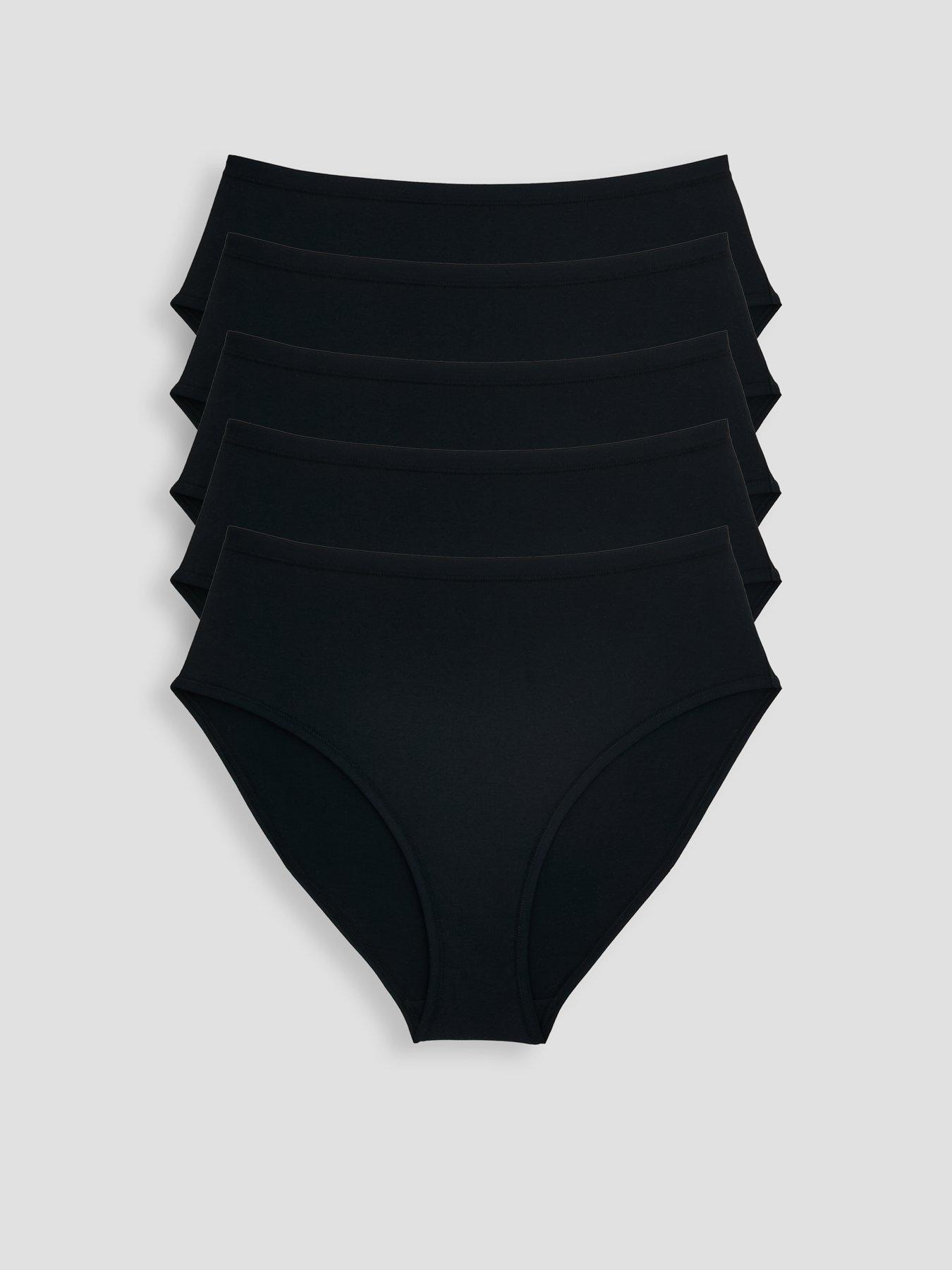 The Very Collection 5 Pack Cotton High Waist Briefs - Black